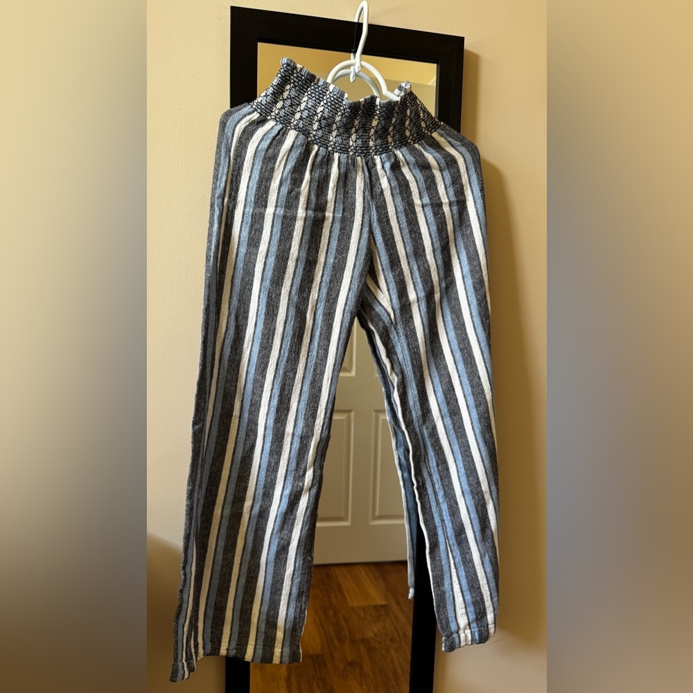 Indigo Rein Black and White Striped Joggers